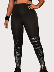 Polka Dot Print Wide Waistband Fitness Leggings