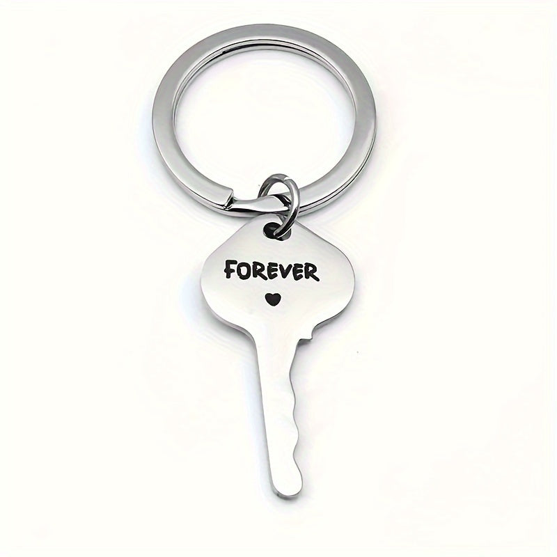 2pcs Key To Heart Keychain Set Creative Decoration for Car Backpack Wallets