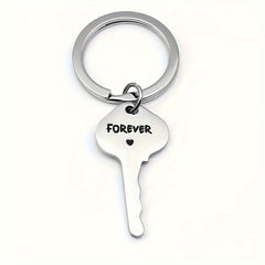 2pcs Stainless Steel Keychain Set Key To Heart Pendant Gift
