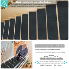 15pcs Non Slip Stair Tread Rugs Soft Washable Stair Carpet Runner for Home Decor