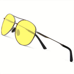Night Driving Glasses Polarized Sunglasses Anti Glare Retro Aviator