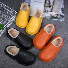 Men's Warm Fleece Slip On Slippers, Outdoor Walking Shoes