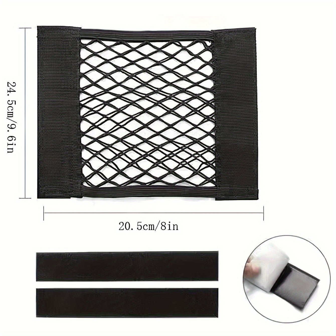 Large Capacity Hook and loop Mesh Garbage Bag Car Wash Storage Net