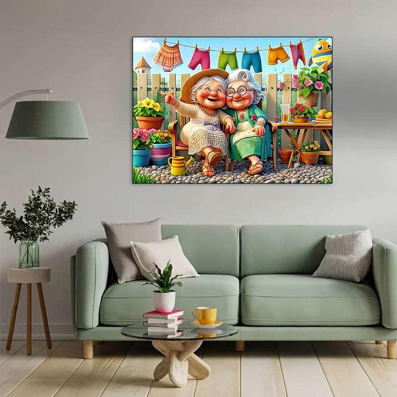 1000pcs Happy Grandma Theme Frameless Paper Puzzle Set