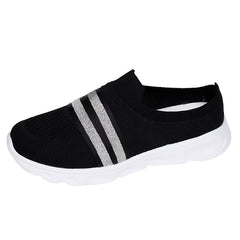 Glitter Slip On Flat Sneakers Casual Walking Trainers