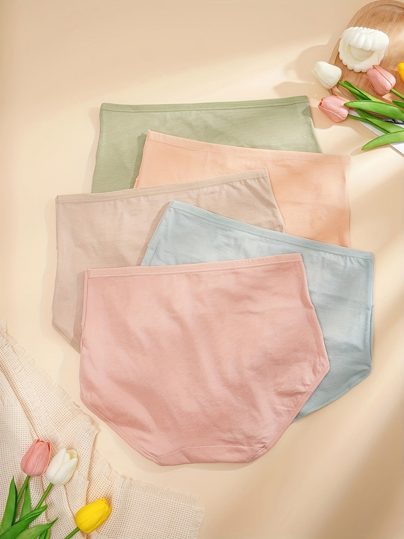 5 Seamless Solid Briefs Comfy Breathable Panties Women's Lingerie