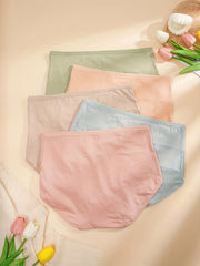 5 Seamless Solid Briefs Comfy Breathable Panties Women's Lingerie
