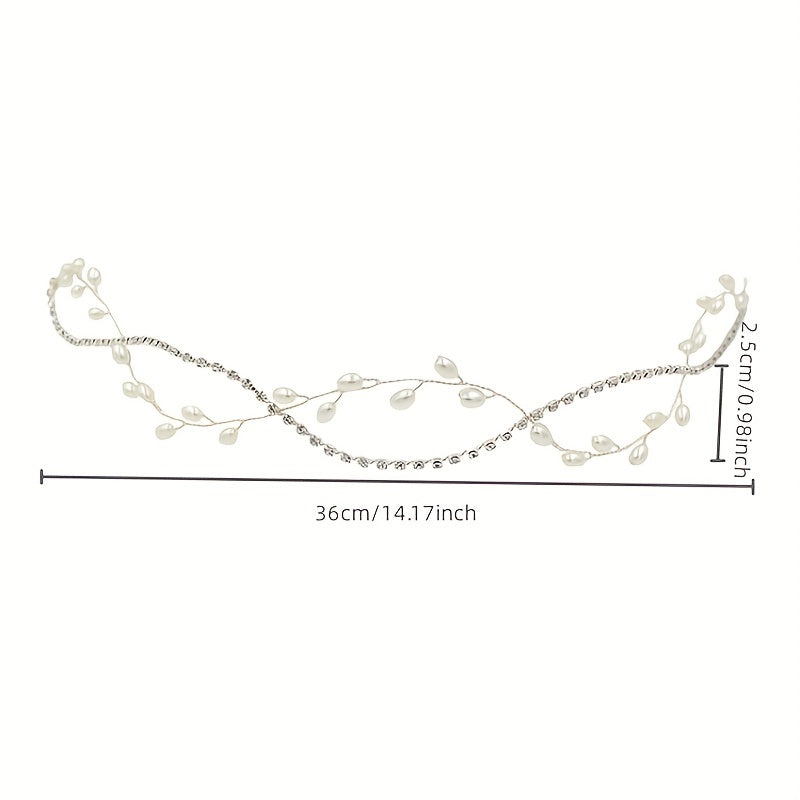 Pearl Rhinestone Head Piece Wedding Hair Accessories for Bride