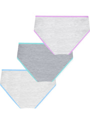 3pcs Girls Block Trim Shortie Brief Cotton Underwear