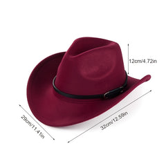 Western Cowboy Felt Hat Men's Rolled Brim Jazz Hat