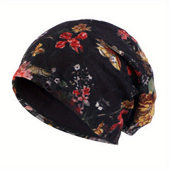 Flower Print Lace Beanie Cap Head Wrap Elastic Turban Bonnet Chemo Hats