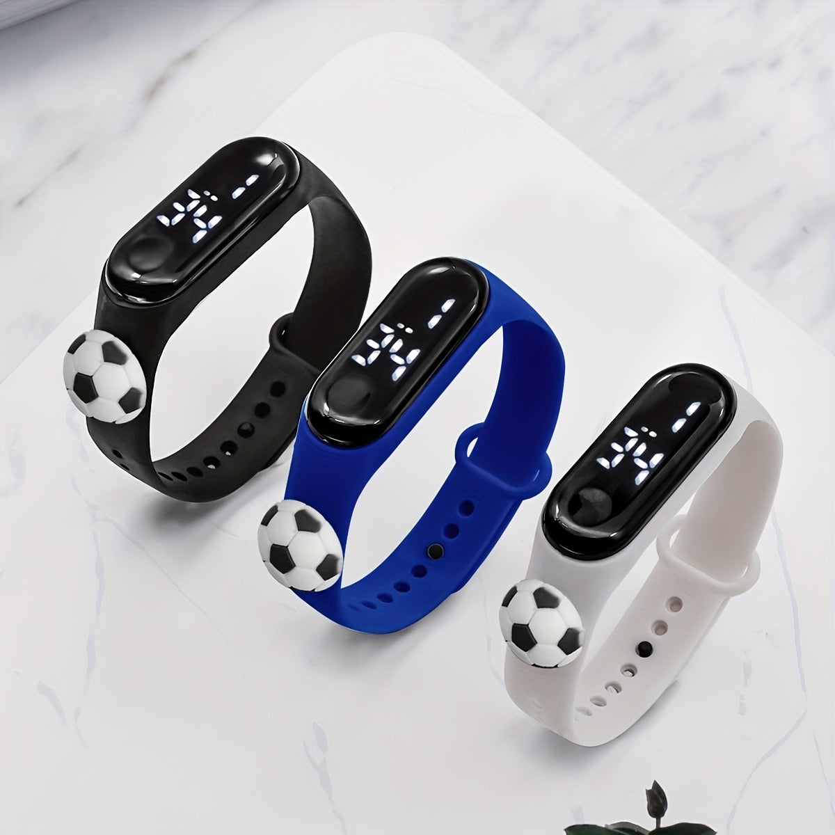 Boys LED Touchable Cartoon Football Sports Watch
