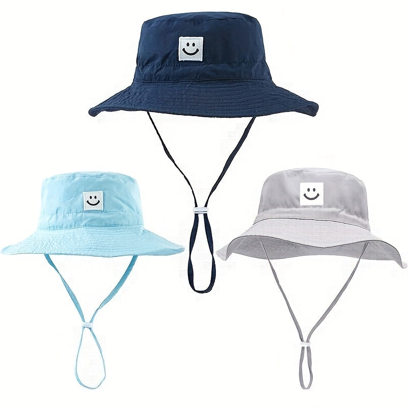 Happy Face Graphic Bucket Hat Fisherman Hat Wide Brim Beach Basin Hat