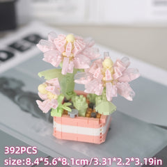 DIY Building Blocks Flower Potted Plant Toy Desktop Decorative Ornament