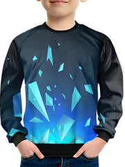 3D Pyramid Print Kid's Sweatshirt Gradient Casual Pullover Boy's Long Sleeve