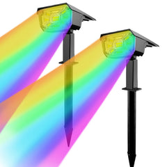 2pcs Solar Landscape Spotlights Outdoor 38LED IP65 Waterproof 3 Lighting Modes