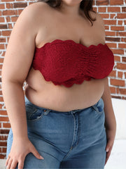 Sexy Tube Bra Lace Trim Ruched Bandeau Bra