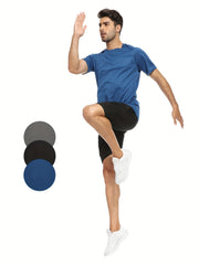 3pcs Men's Compression Shirts Short Sleeve Moisture Wicking Baselayer