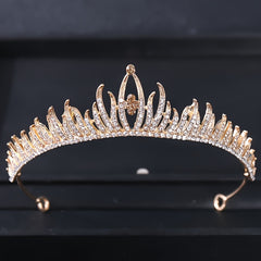 Golden Tiara Wedding Hair Accessories Adjustable Birthday Princess
