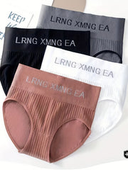 4pcs High Waist Comfy Letter Print Briefs Women's Lingerie