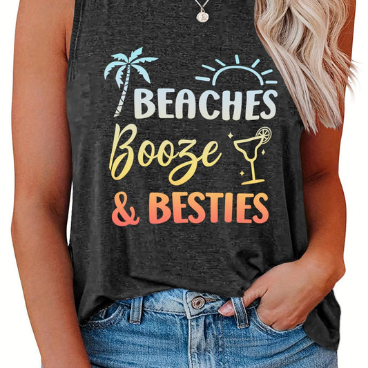 Ombre Letter Print Tank Top