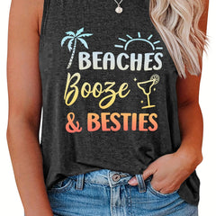 Ombre Letter Print Tank Top
