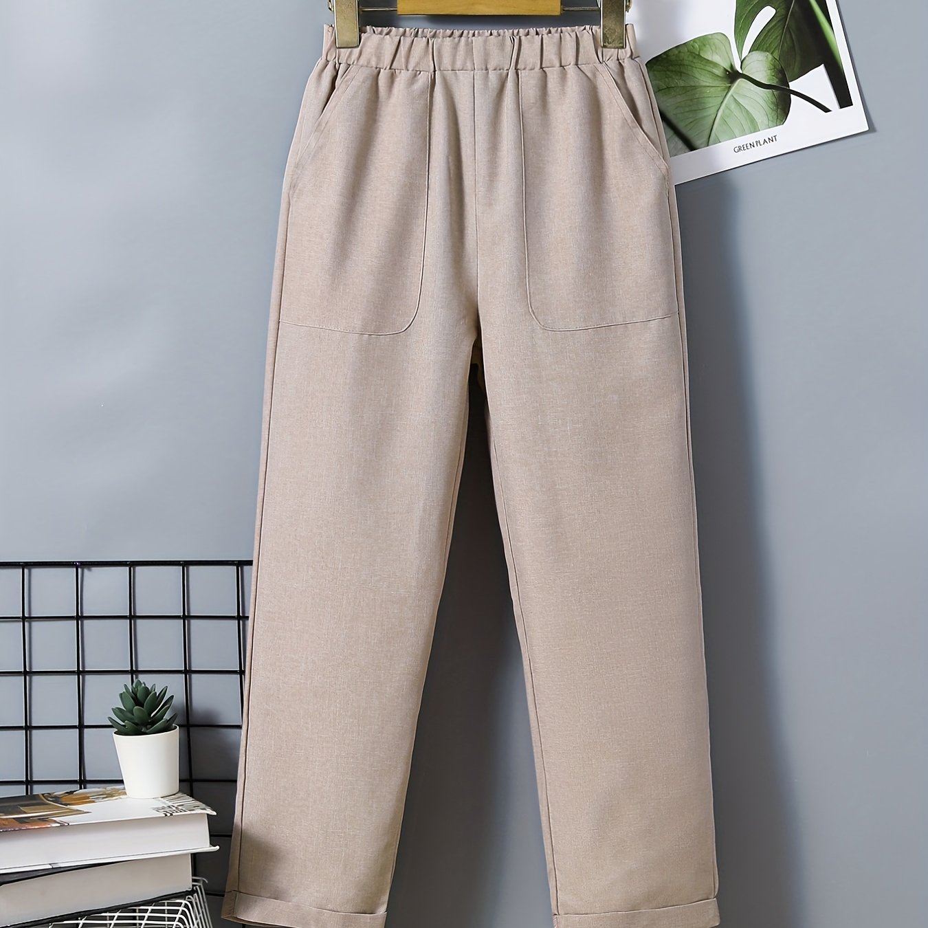 Solid Comfy Casual Trousers for Big and Tall Boys