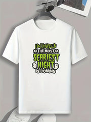 Men's Halloween Style Print T-shirt Casual Crew Neck Tee