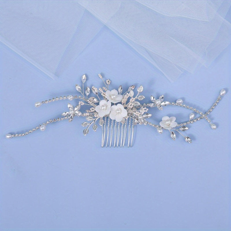 Bridal Wedding Hair Comb with Faux Pearls