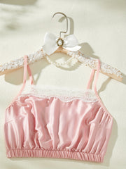 Lace Trim Pajama Set Sleeveless Cami Top & Shorts