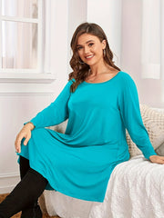 Casual Dress Women's Solid Long Sleeve Loose Fit Mini Dress