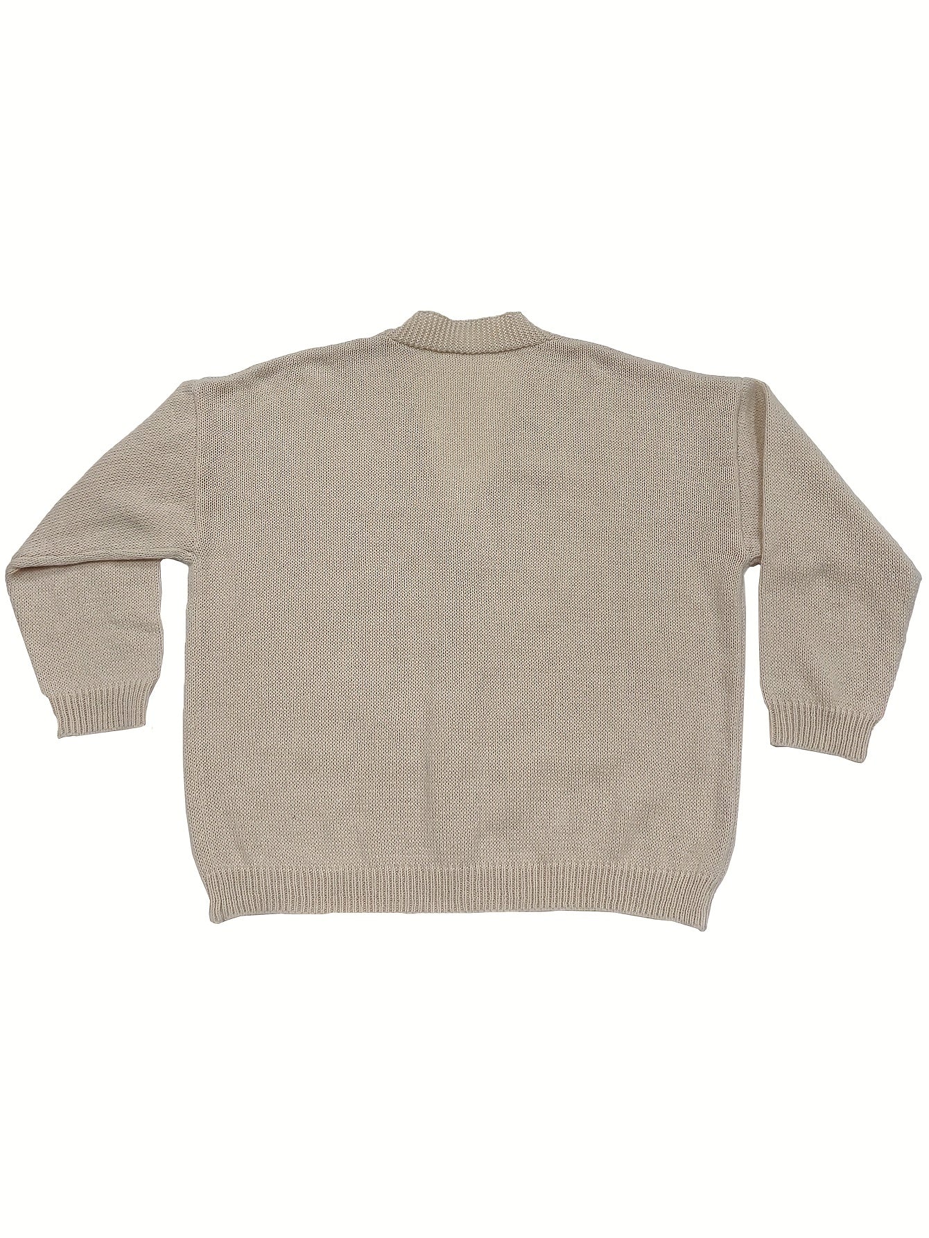 Solid Long Sleeve Knit Cardigan Single Breasted