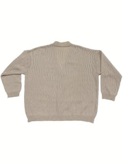 Solid Long Sleeve Knit Cardigan Single Breasted