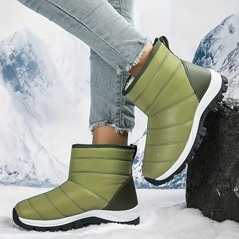 Non Slip Medium Tube Snow Boots Thickened Velvet Warm Shoes