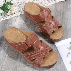 Women's Cross Band Sandals with Arch Support - Summer Beach Slippers