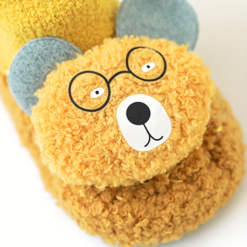 Baby Boy's Non-slip Winter Bear Doll Plush Socks