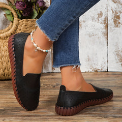 Women's Hollow Solid Loafers Slip on Shoes Lightweight Casual