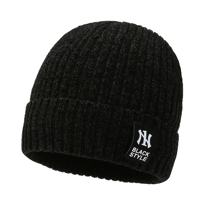 Men's Plush Knitted Hat Snow Nile Wool Line Ear Protection Youth Cold Proof