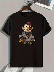 Anime Cartoon Print Men's Graphic T-Shirt for Summer