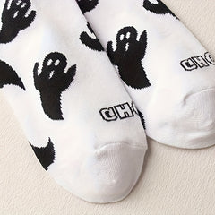 2 Pairs Ghost Print Socks Halloween Mid Tube Women's Stockings