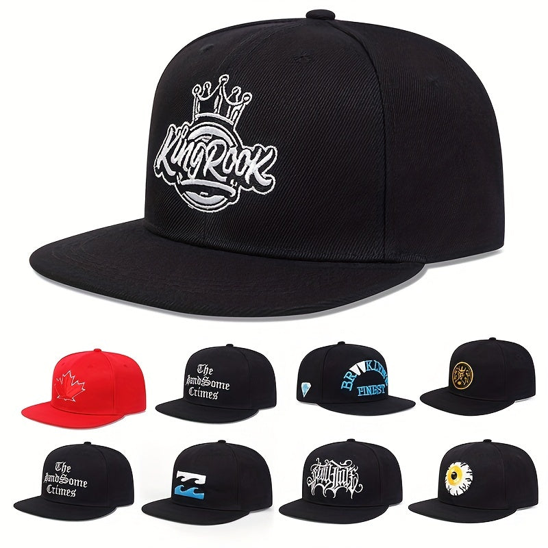 Hip Hop Flat Brim Snapback Hat Men Women Adjustable Trucker Cap
