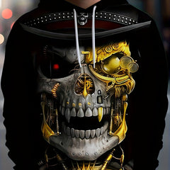 Skull 3D Print Hoodie Men Graphic Pullover Loose Hooded Autumn Winter