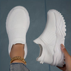 Women's Knitted Sock Sneakers Comfy Slip On Outdoor Sports Shoes