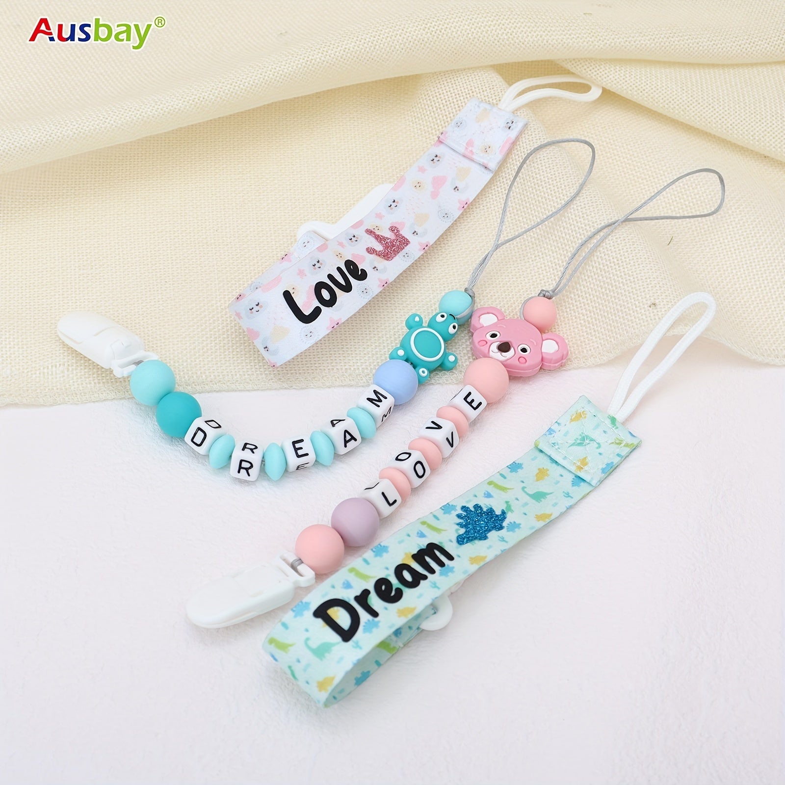 Customized Baby Dummy Clip Personalized Pacifier Leash