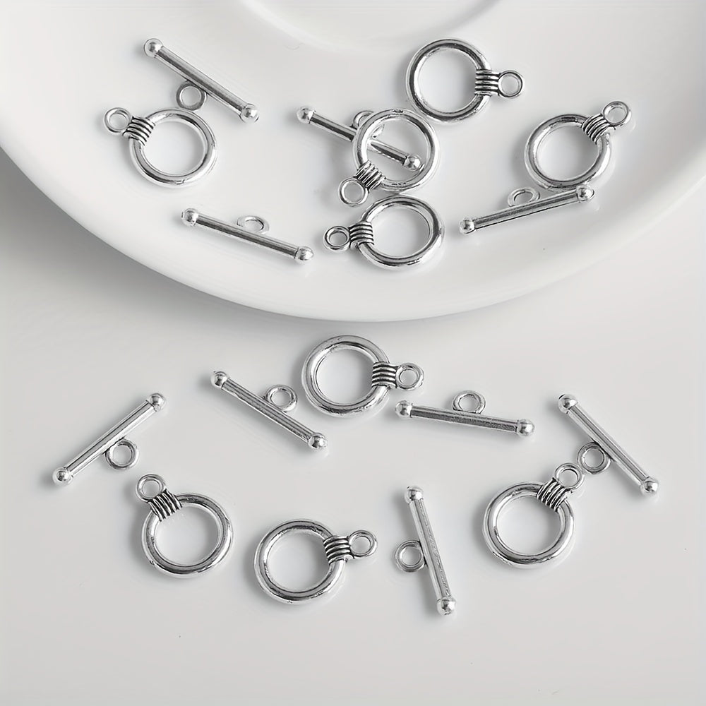 10sets OT Buckle Intgtd T Stick & Circle Toggle Clasps for DIY Jewelry