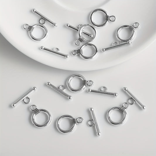 10sets OT Buckle Intgtd T Stick & Circle Toggle Clasps for DIY Jewelry