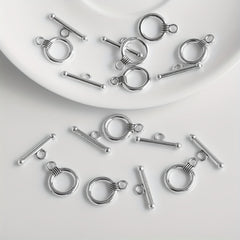 10sets OT Buckle Intgtd T Stick & Circle Toggle Clasps for DIY Jewelry