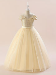 Off Shoulder Sequin Gown for Weddings & Parties