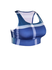 Striped Racer Back Sports Bra High Stretch Active Yoga Bra
