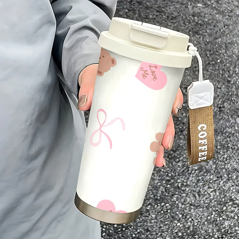 18oz Insulated Stainless Steel Travel Mug, Bowtie Cartoon